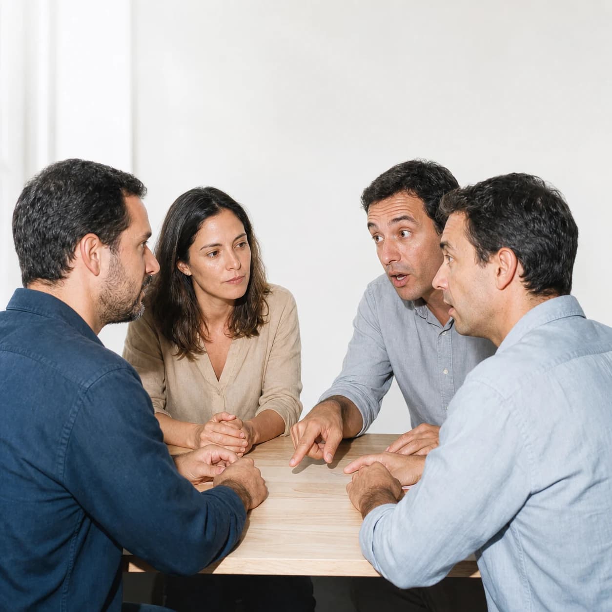 Conversa de trabalho em volta de uma mesa